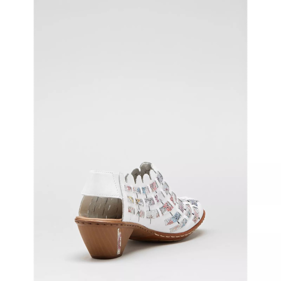 Chabrowe Buty Rieker Interweave Ze Skóry Na Niskim Obcasie