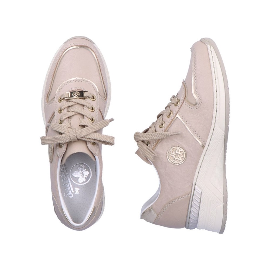 Beige Rieker N4349 Women Shoes