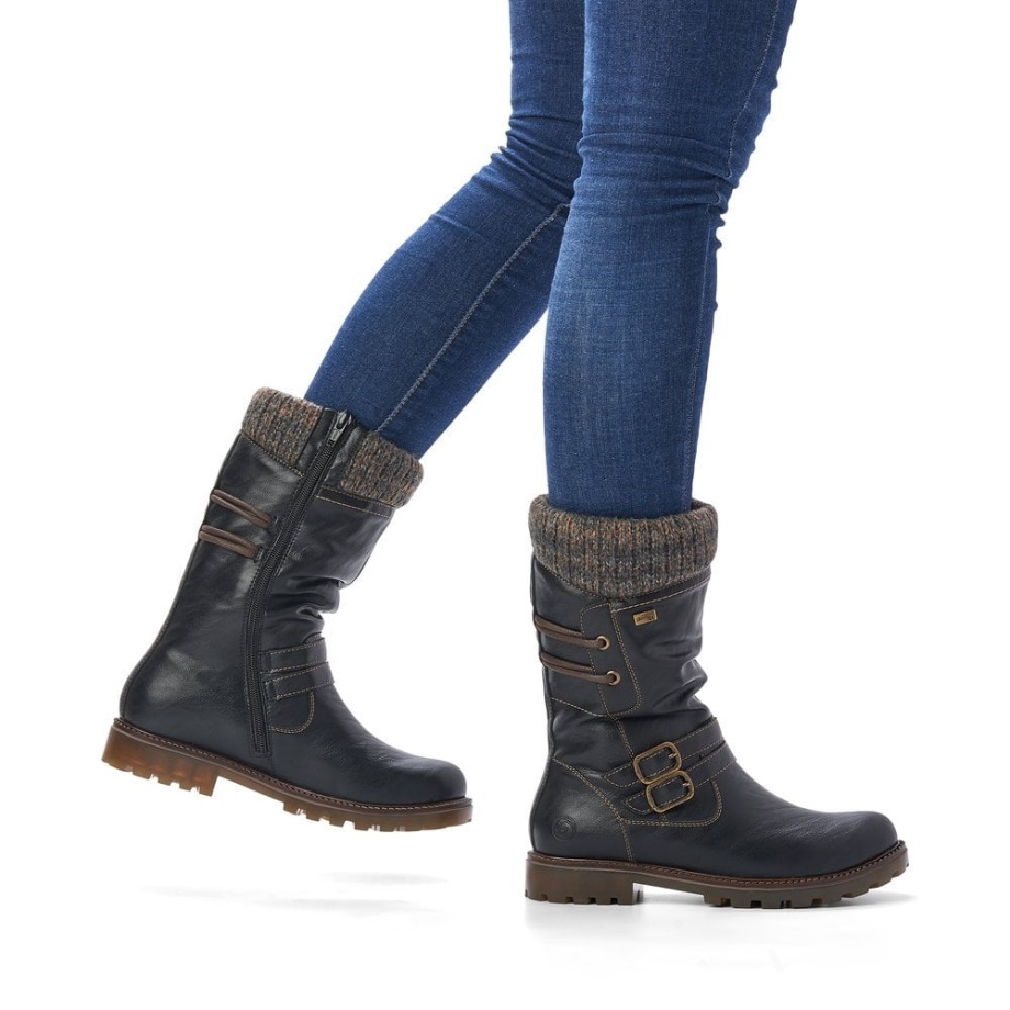 Rieker Czarne Remonte D8478 Damskie Buty