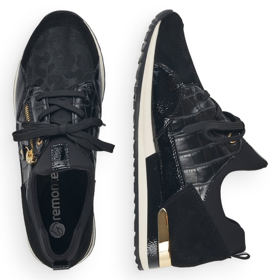 Damskie Buty Sportowe Rieker W Kolorze Czarnym Remonte R2529