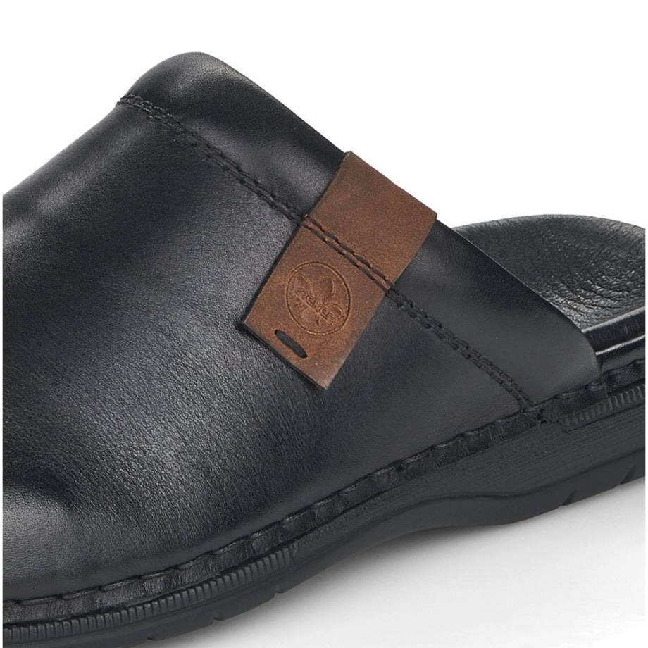 Czarne Sandały Męskie Rieker 25598