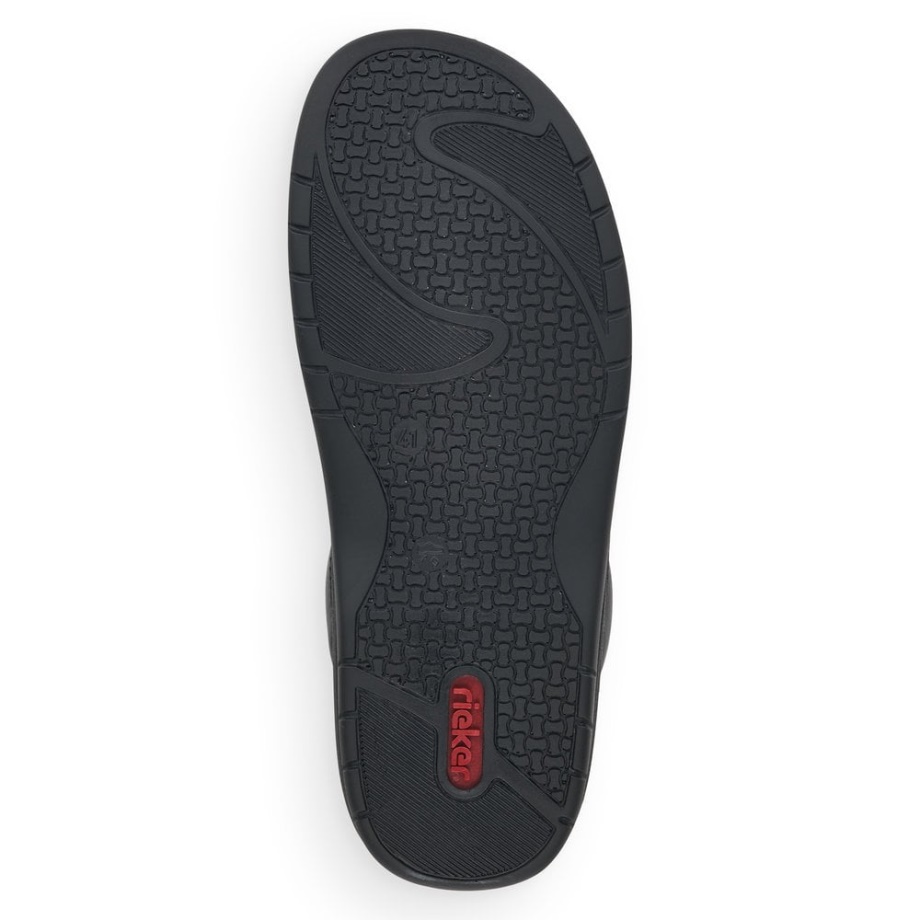 Czarne Sandały Męskie Rieker 25598