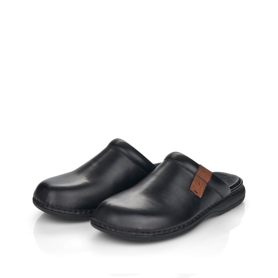 Czarne Sandały Męskie Rieker 25598