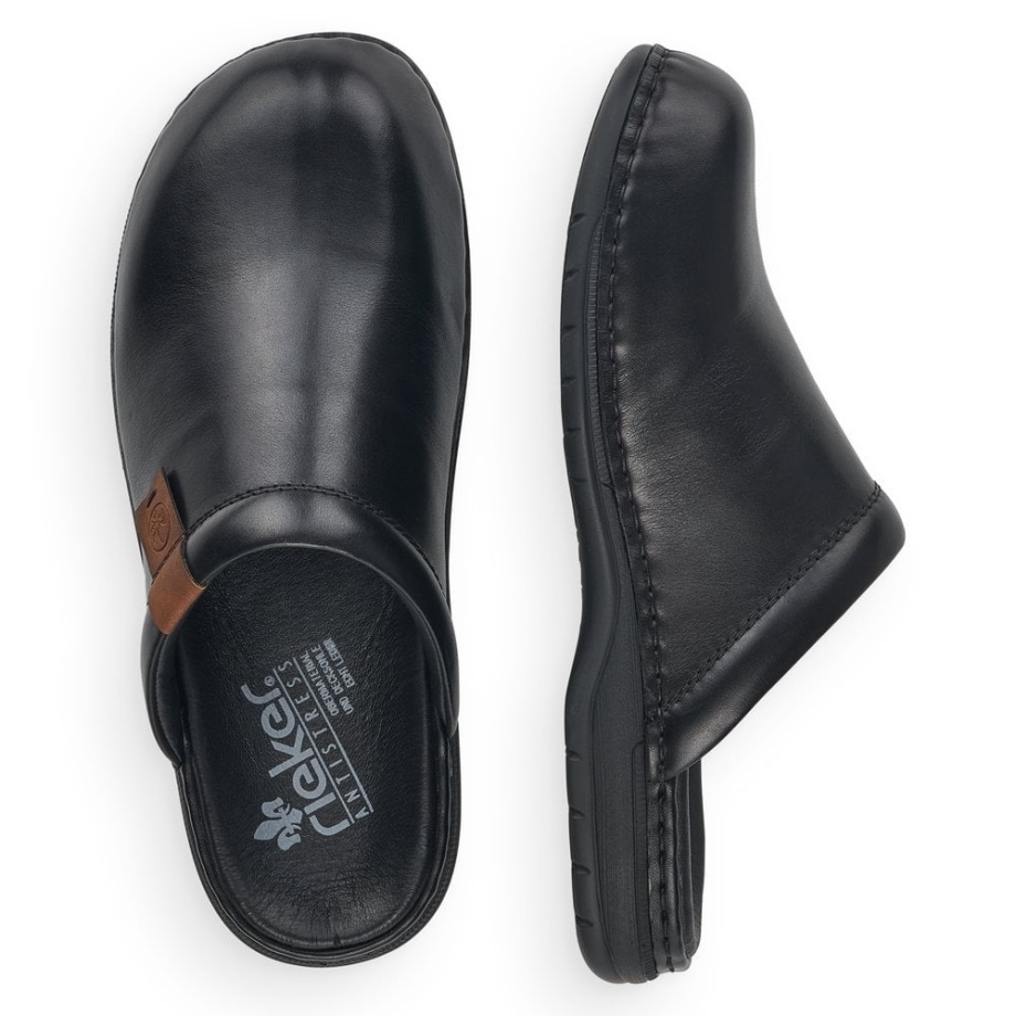 Czarne Sandały Męskie Rieker 25598