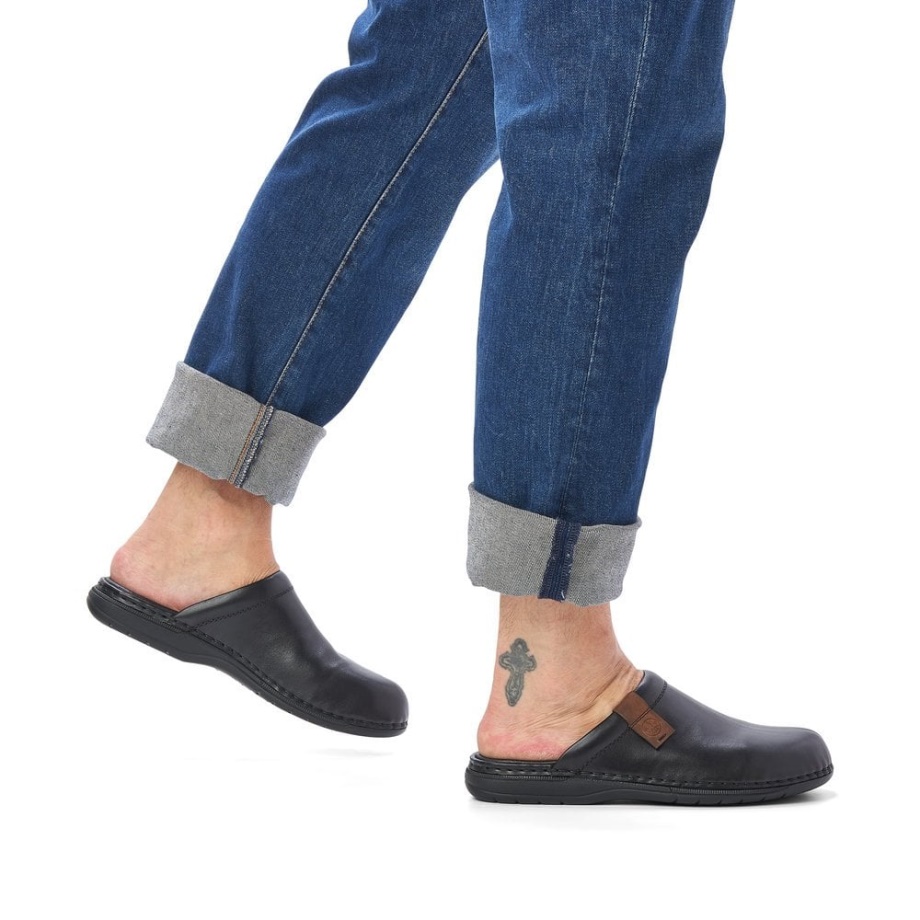 Czarne Sandały Męskie Rieker 25598