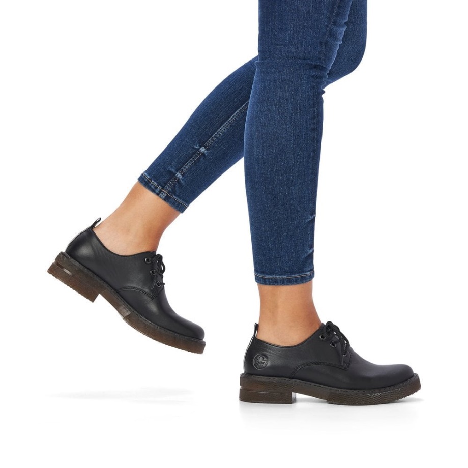Czarne Buty Damskie Rieker 72000