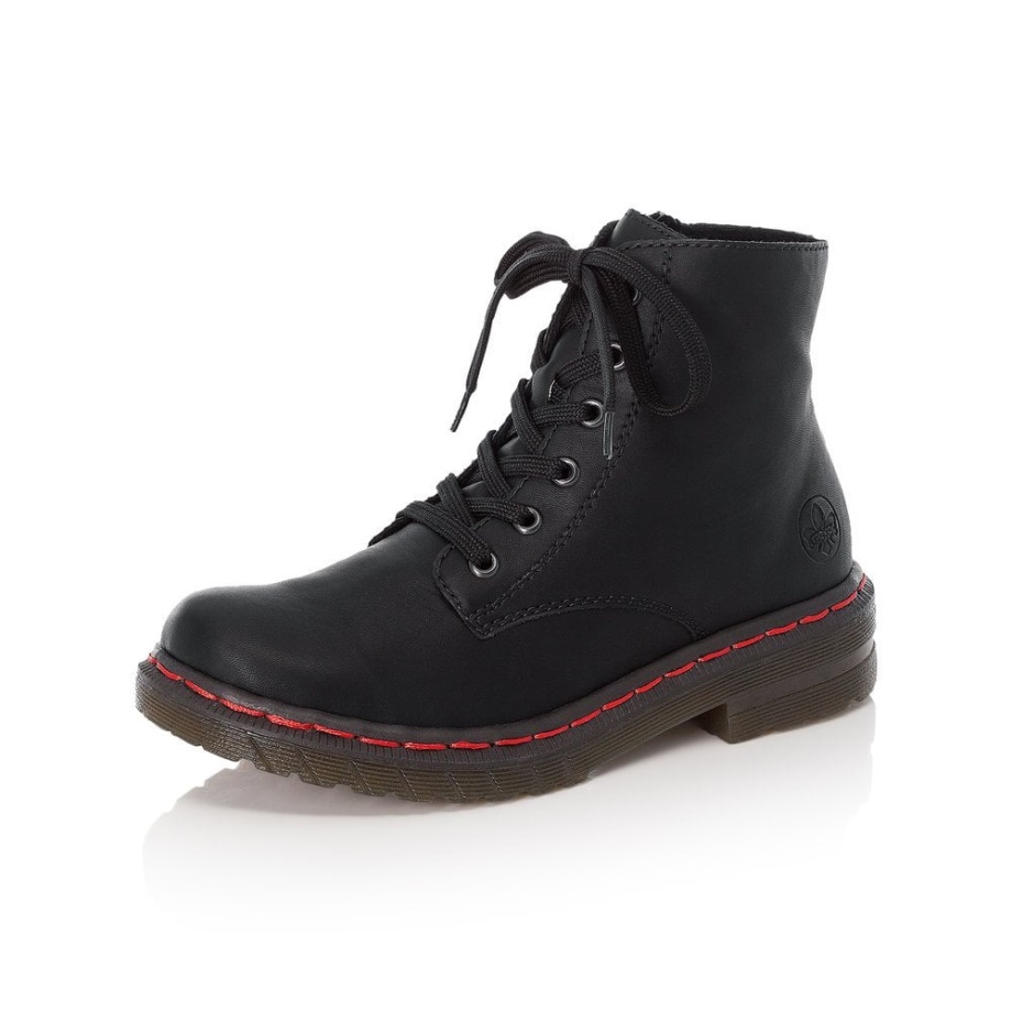 Czarne Buty Damskie Rieker 76240