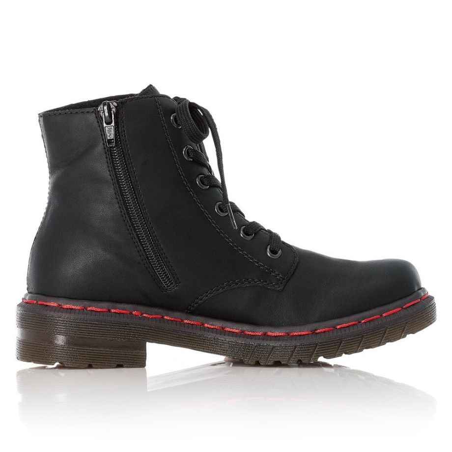 Czarne Buty Damskie Rieker 76240
