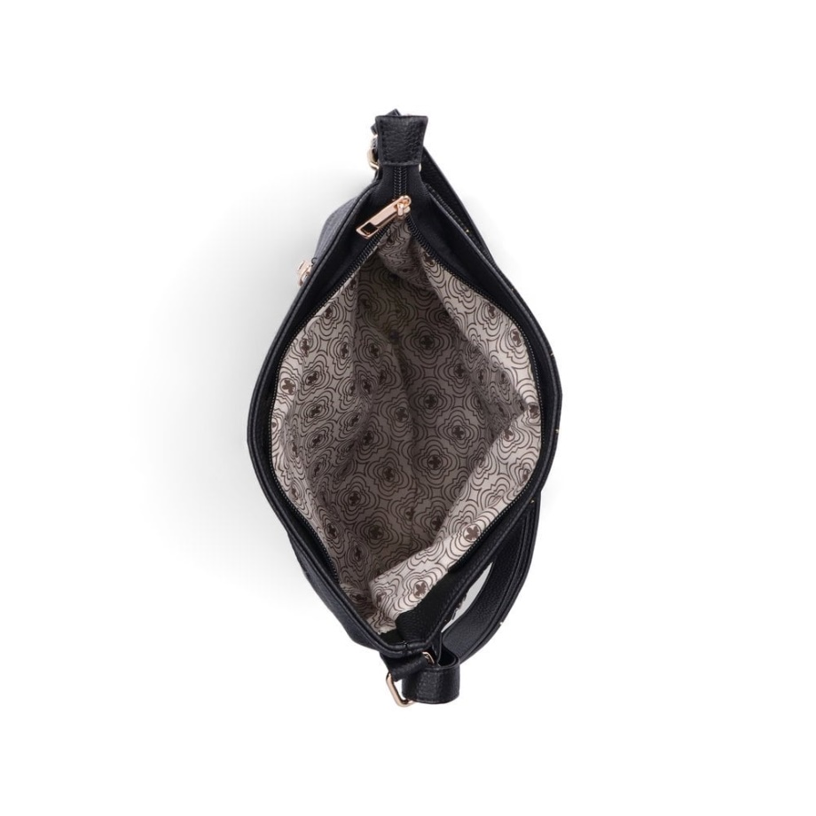 Czarny Rieker H1040-00 Damska Czarna Torba Na Suwak