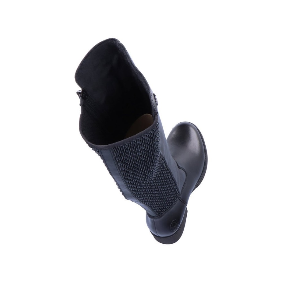 Czarne Kozaki Za Kolano Rieker Z9591