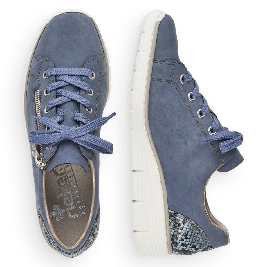 Niebieskie Buty Damskie Rieker 53702