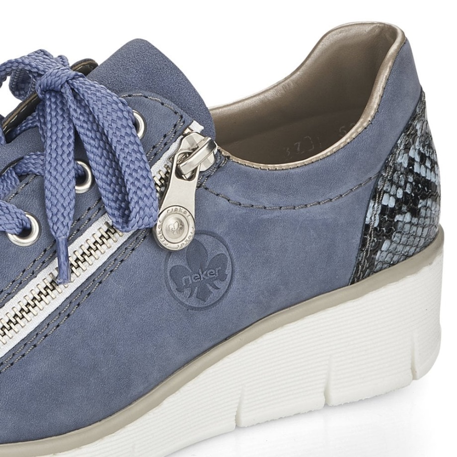 Niebieskie Buty Damskie Rieker 53702