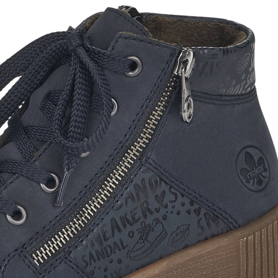 Niebieskie Kozaki Damskie Rieker M6434