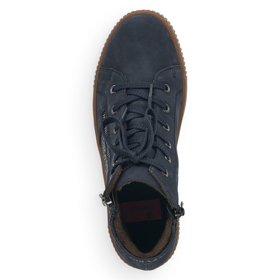 Niebieskie Kozaki Damskie Rieker M6434