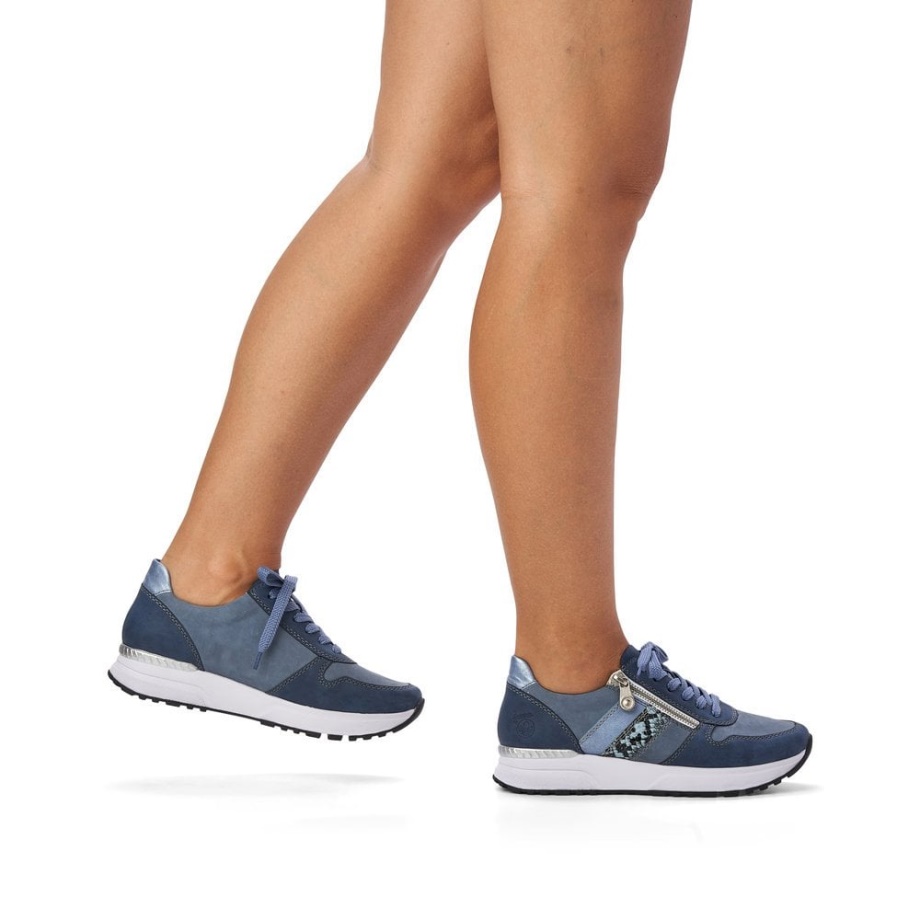 Niebieskie Buty Damskie Rieker N7421