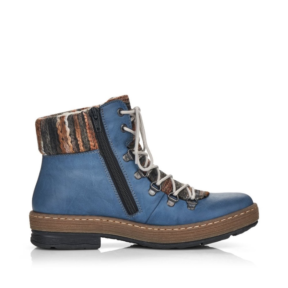 Niebieskie Kozaki Damskie Rieker Z6743