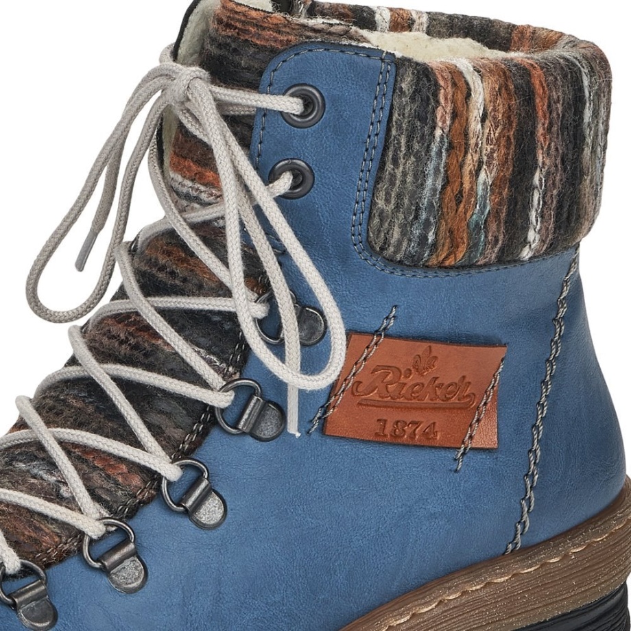 Niebieskie Kozaki Damskie Rieker Z6743