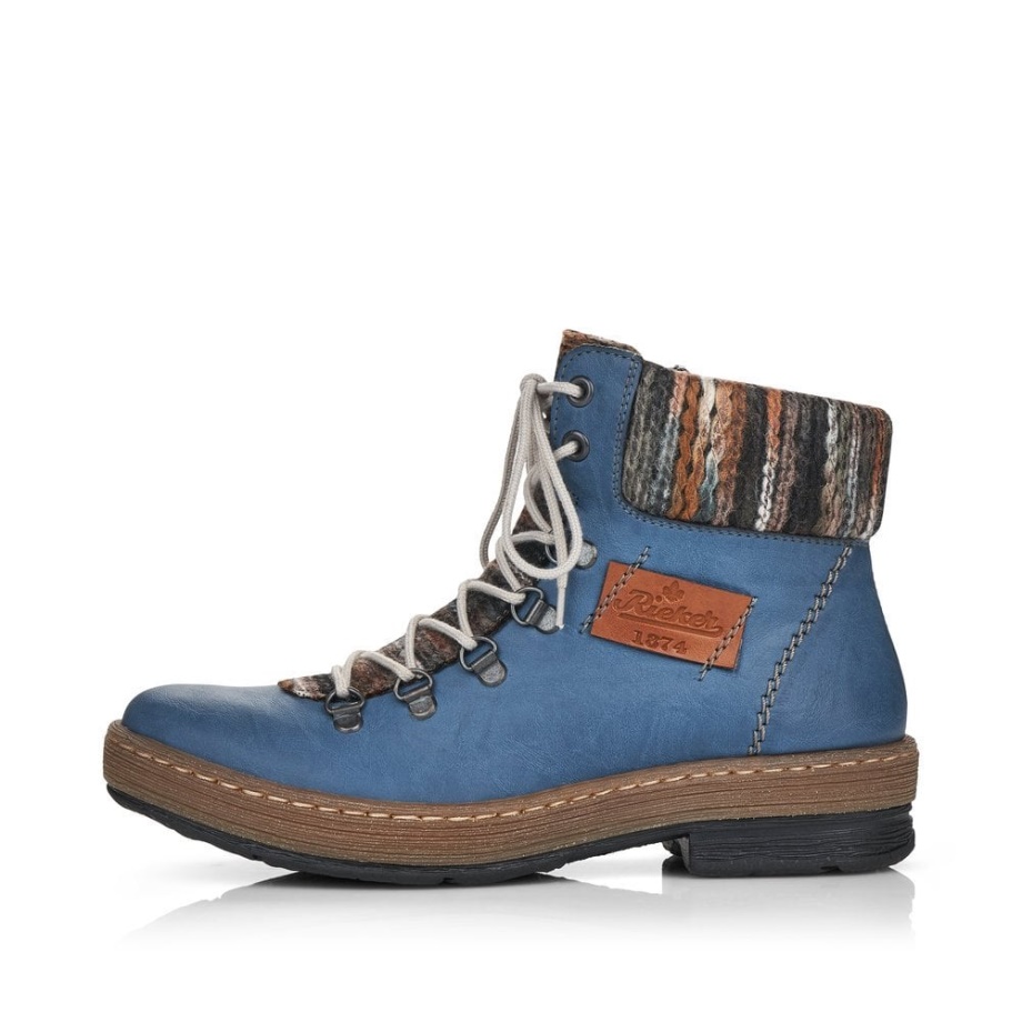 Niebieskie Kozaki Damskie Rieker Z6743