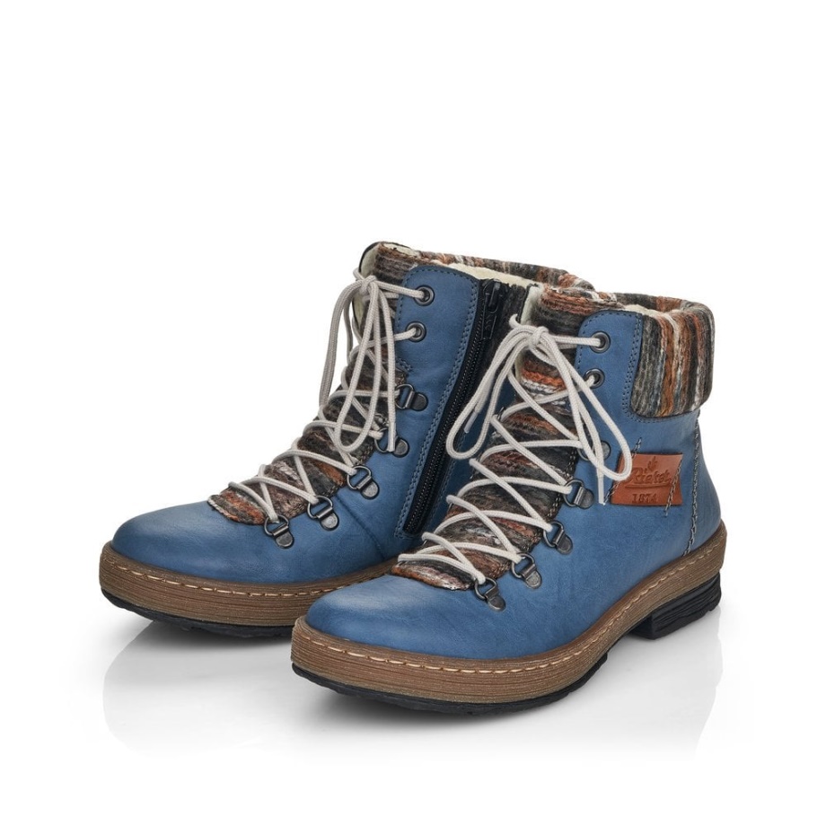 Niebieskie Kozaki Damskie Rieker Z6743