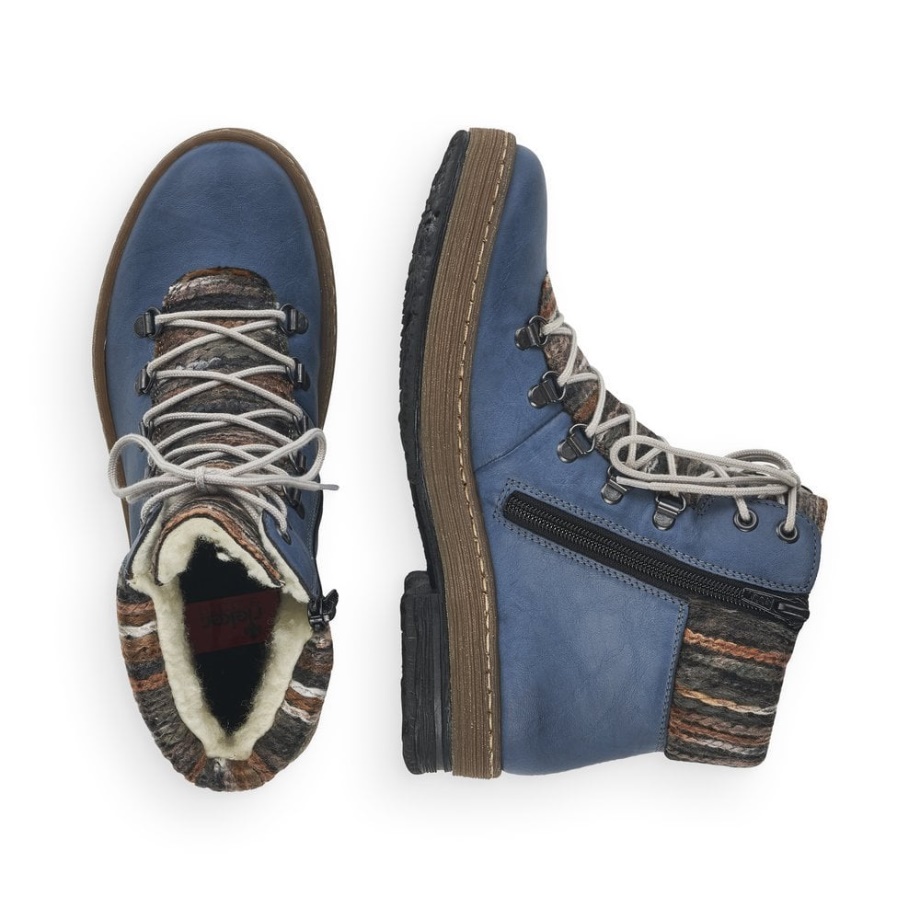 Niebieskie Kozaki Damskie Rieker Z6743