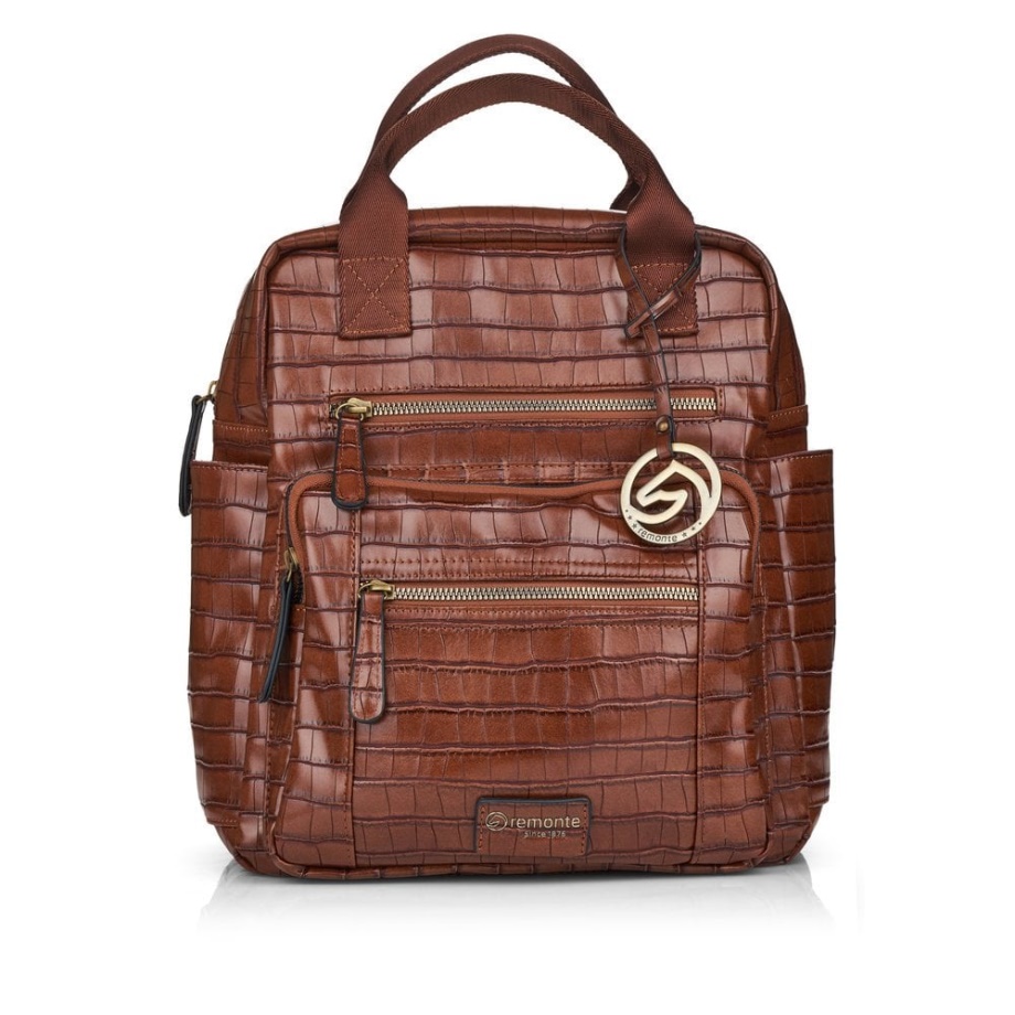 Rieker Brązowa Remonte Q0520-25 Damska Brązowa Torba Na Suwak