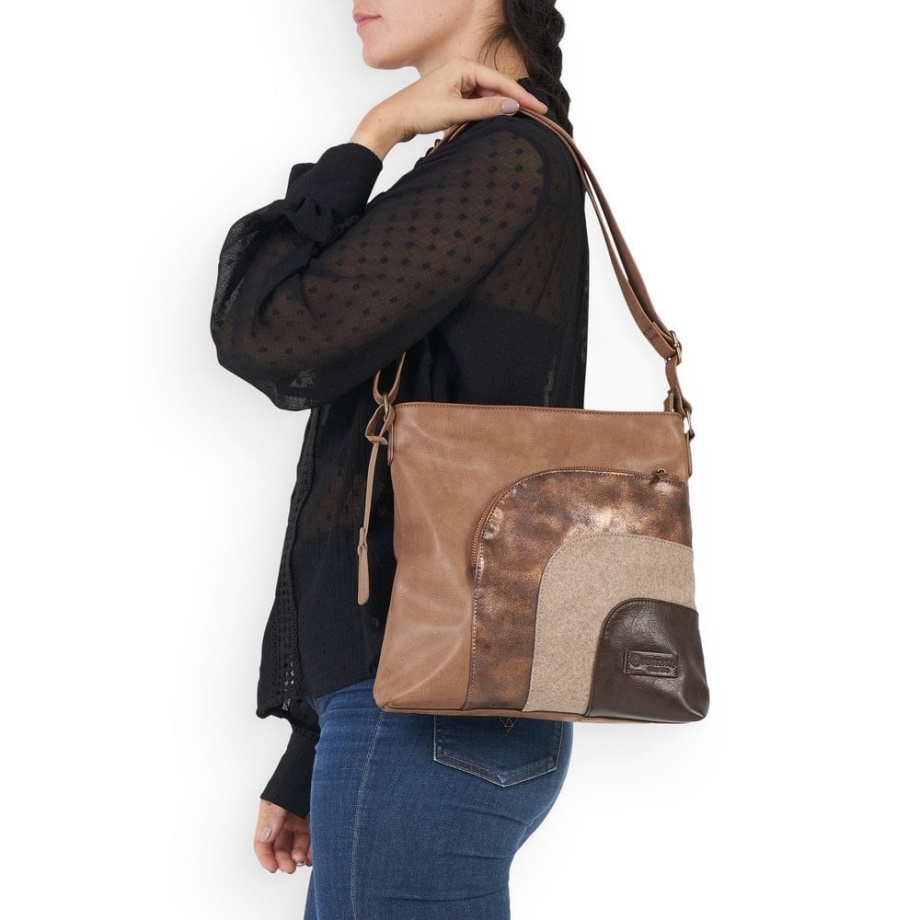 Rieker Brązowa Remonte Q0705-20 Damska Brązowa Torba Na Suwak