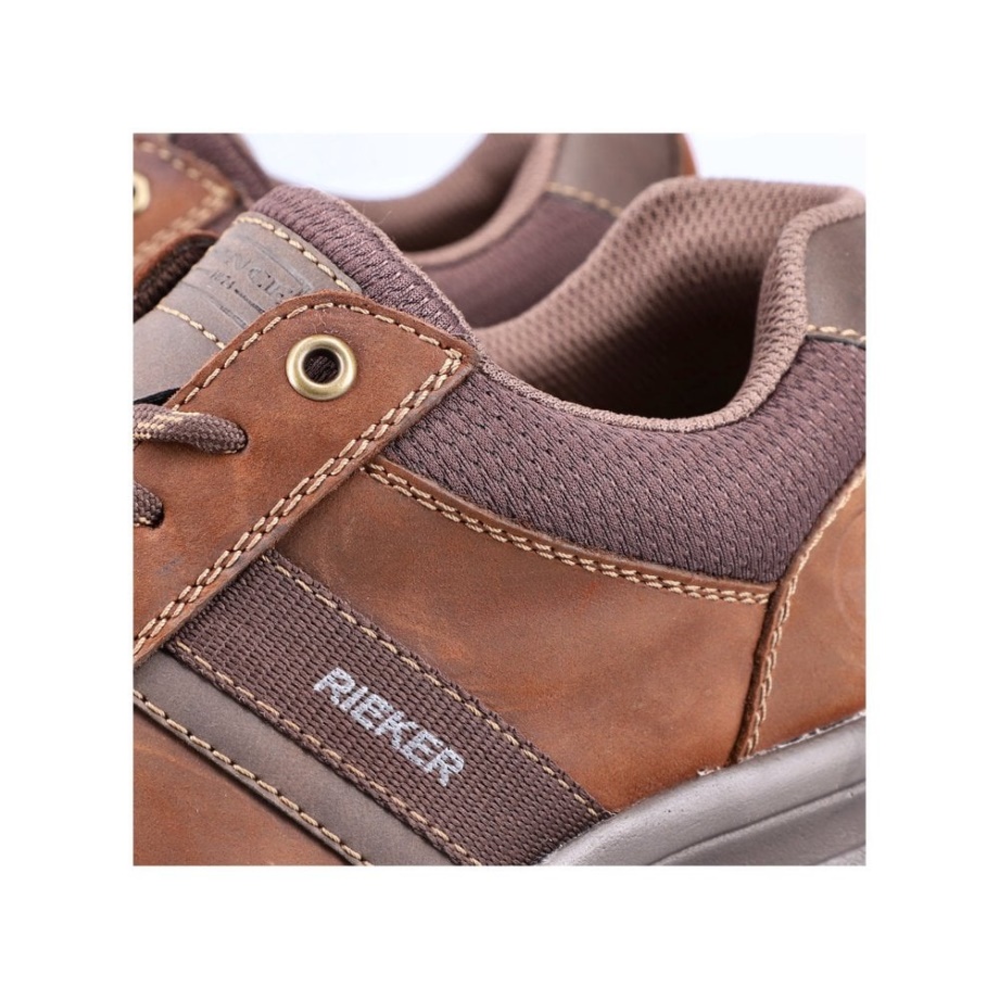 Brązowe Męskie Buty Rieker 14811