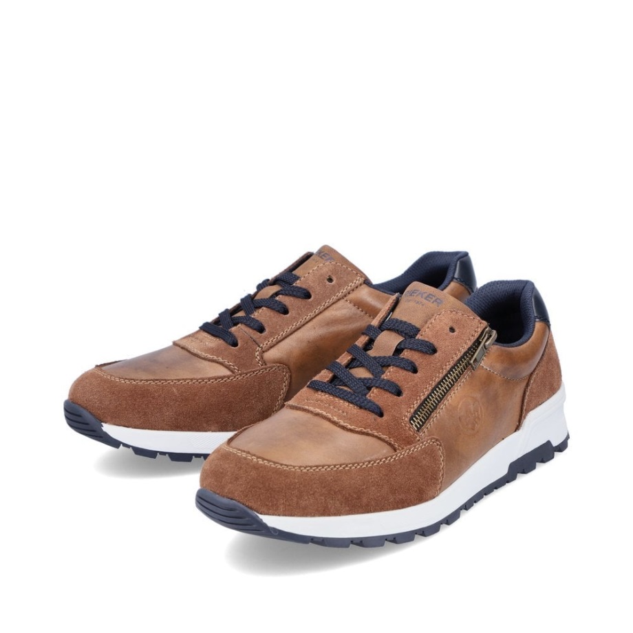 Brązowe Męskie Buty Rieker 15115