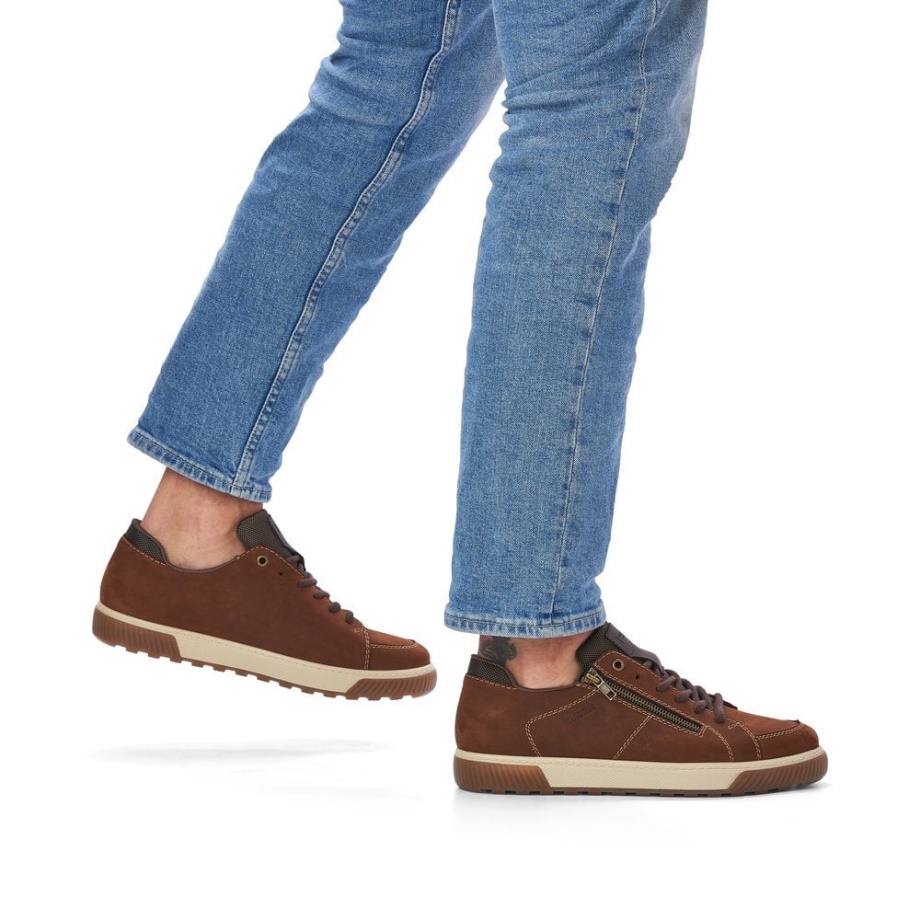 Brązowe Męskie Buty Rieker 18910