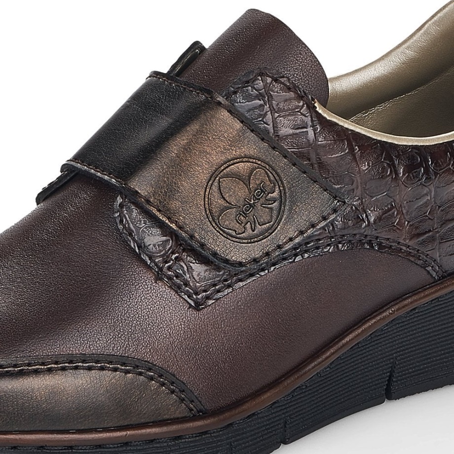 Brązowe Damskie Buty Rieker 53750