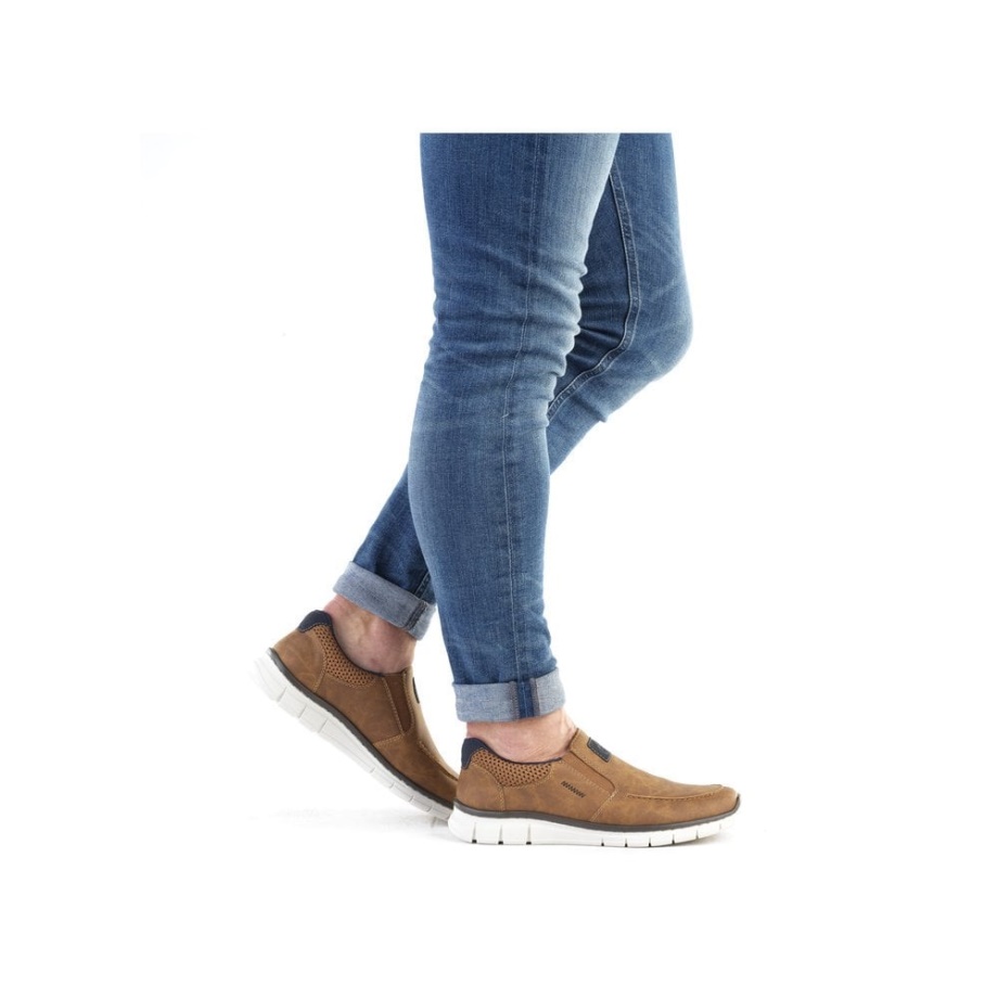 Brązowe Męskie Buty Rieker B7756