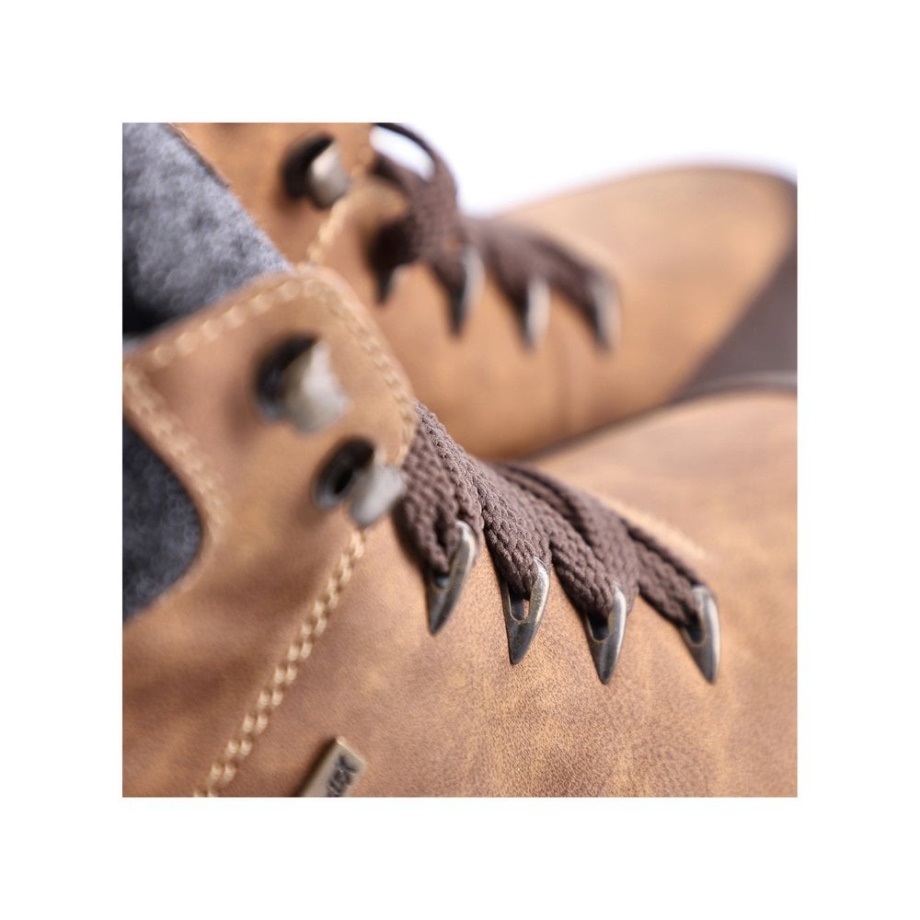 Brązowe Buty Męskie Rieker F6744