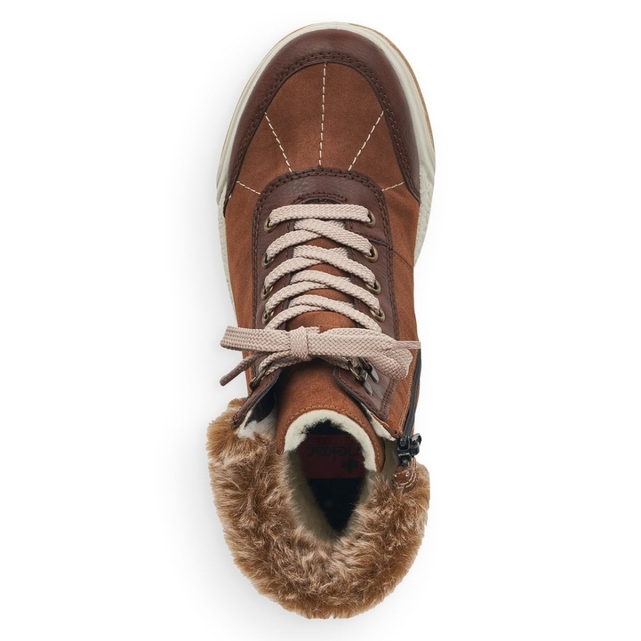 Brązowe Kozaki Damskie Rieker Y4720 W Kolorze Brązowym