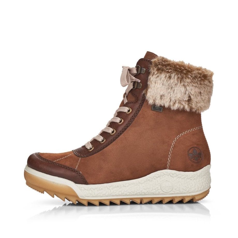 Brązowe Kozaki Damskie Rieker Y4720 W Kolorze Brązowym