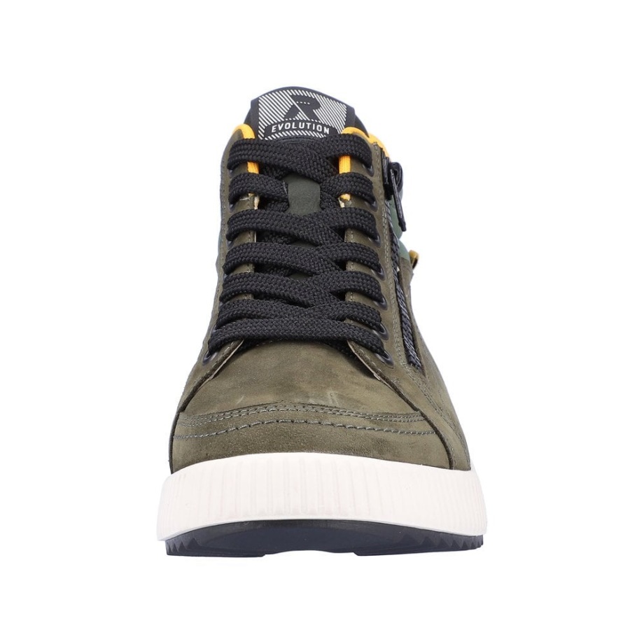 Rieker R-evolution W0100 Zielone Kozaki Damskie