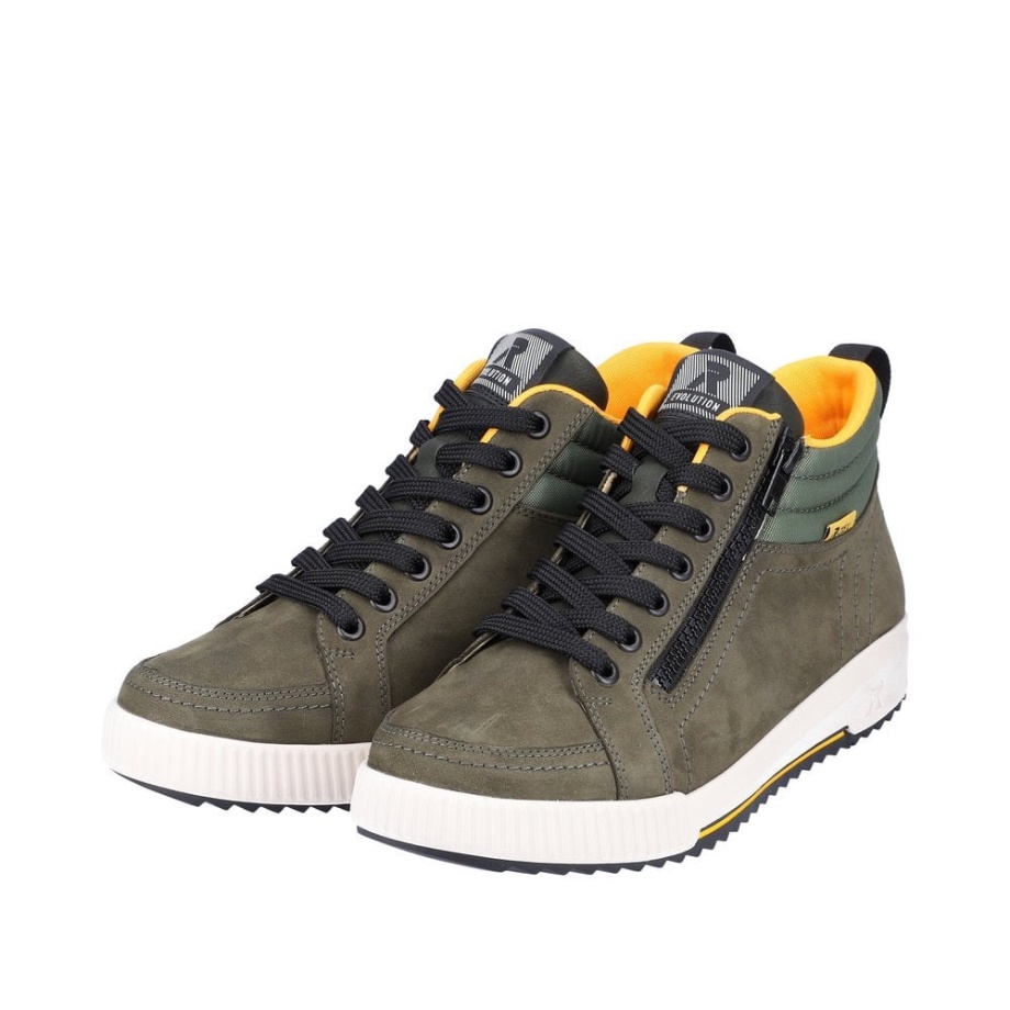 Rieker R-evolution W0100 Zielone Kozaki Damskie