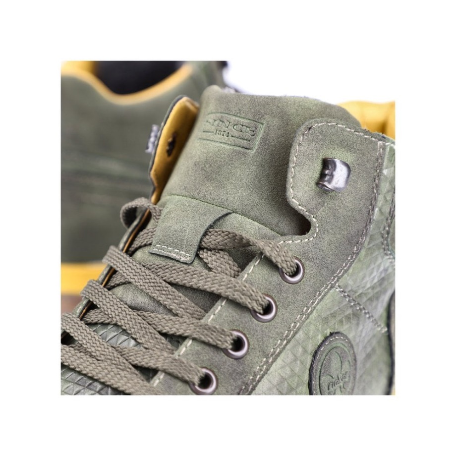 Zielone Buty Męskie Rieker 36142