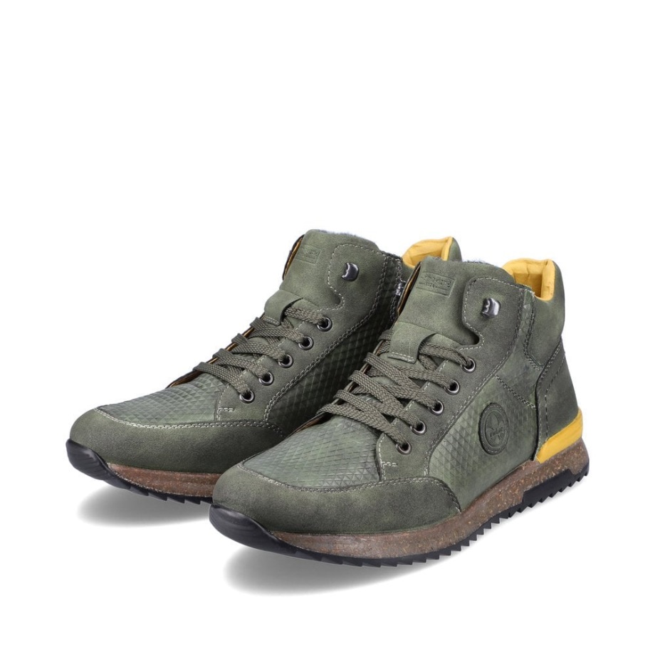 Zielone Buty Męskie Rieker 36142