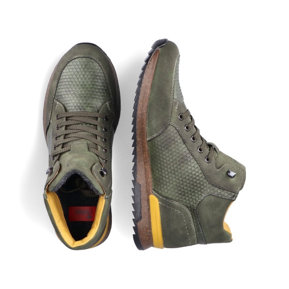 Zielone Buty Męskie Rieker 36142