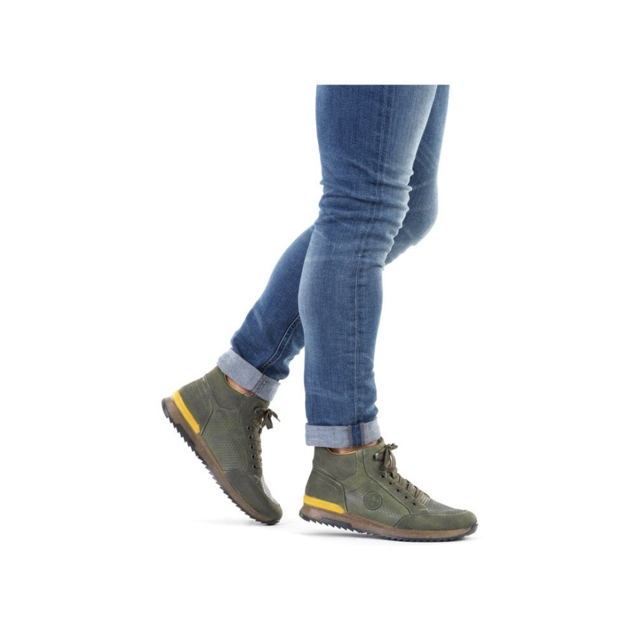 Zielone Buty Męskie Rieker 36142