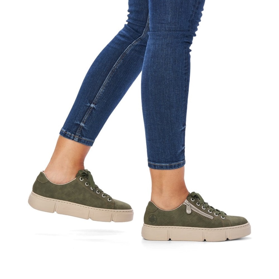 Zielone Buty Damskie Rieker N5935
