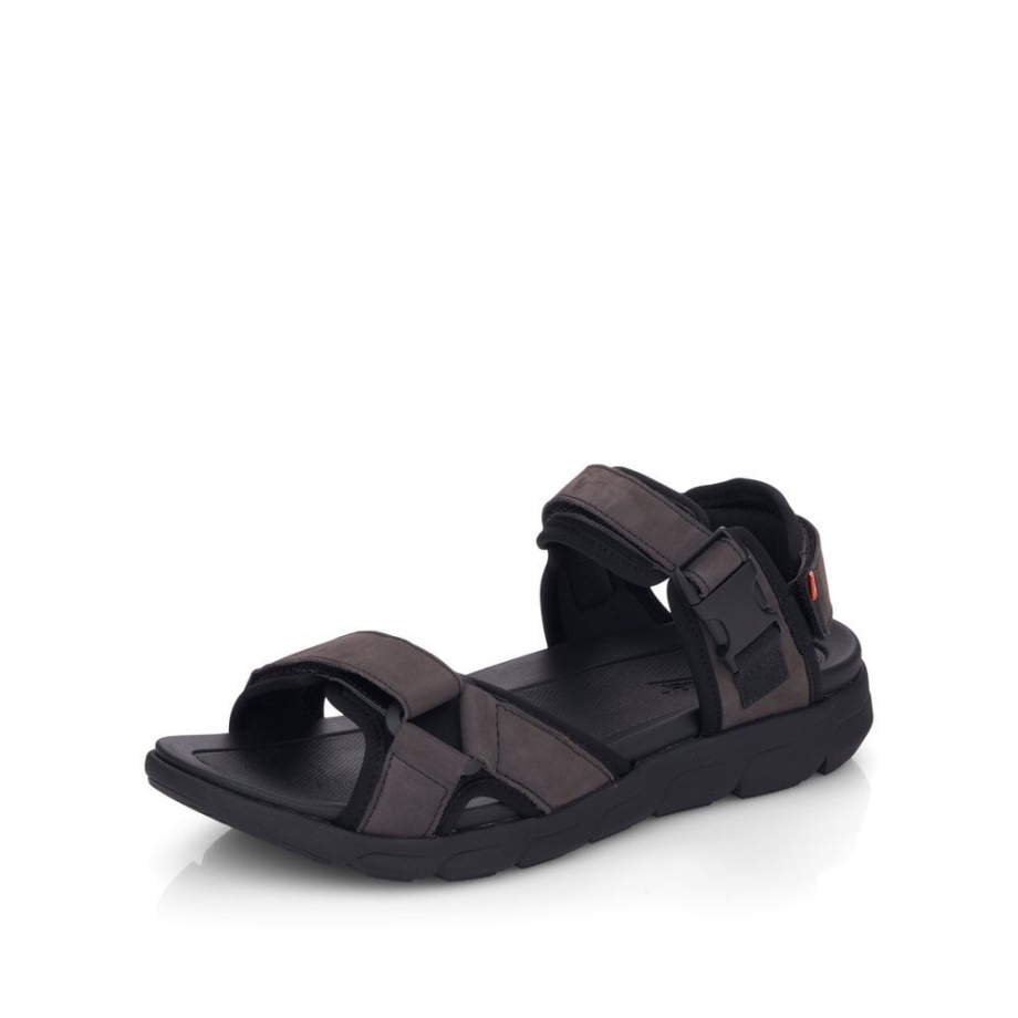 Rieker Szare R-evolution 20803 Męskie Sandały