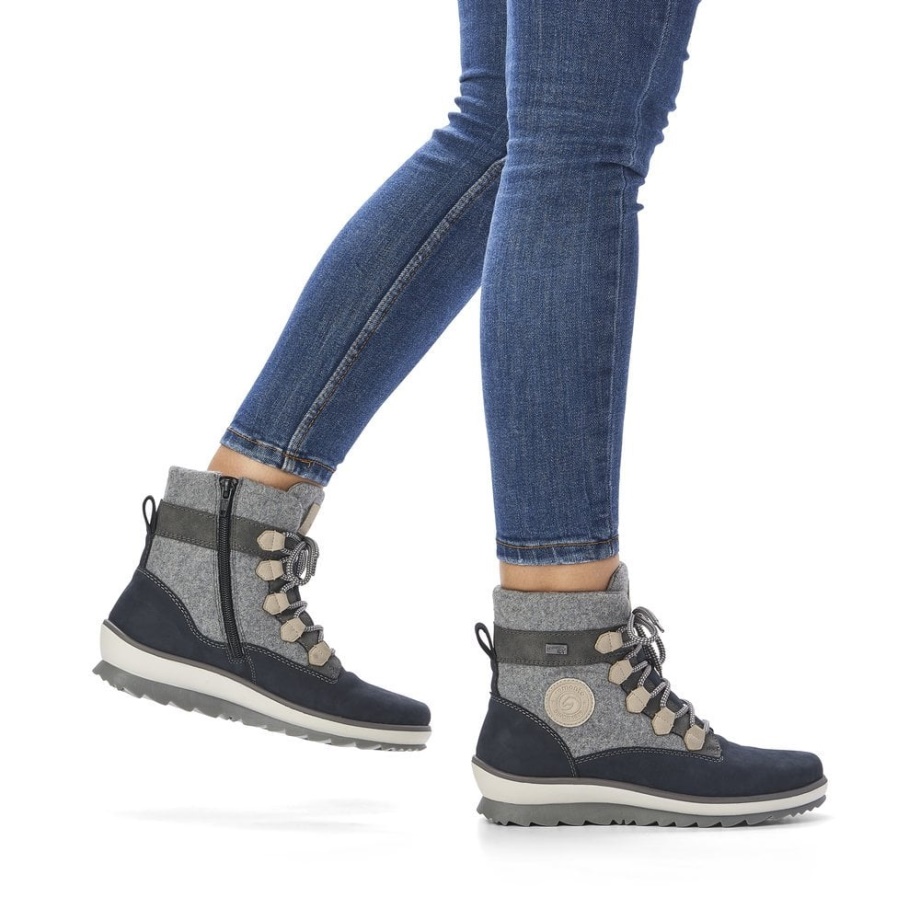 Szare Damskie Buty Rieker Remonte R8481