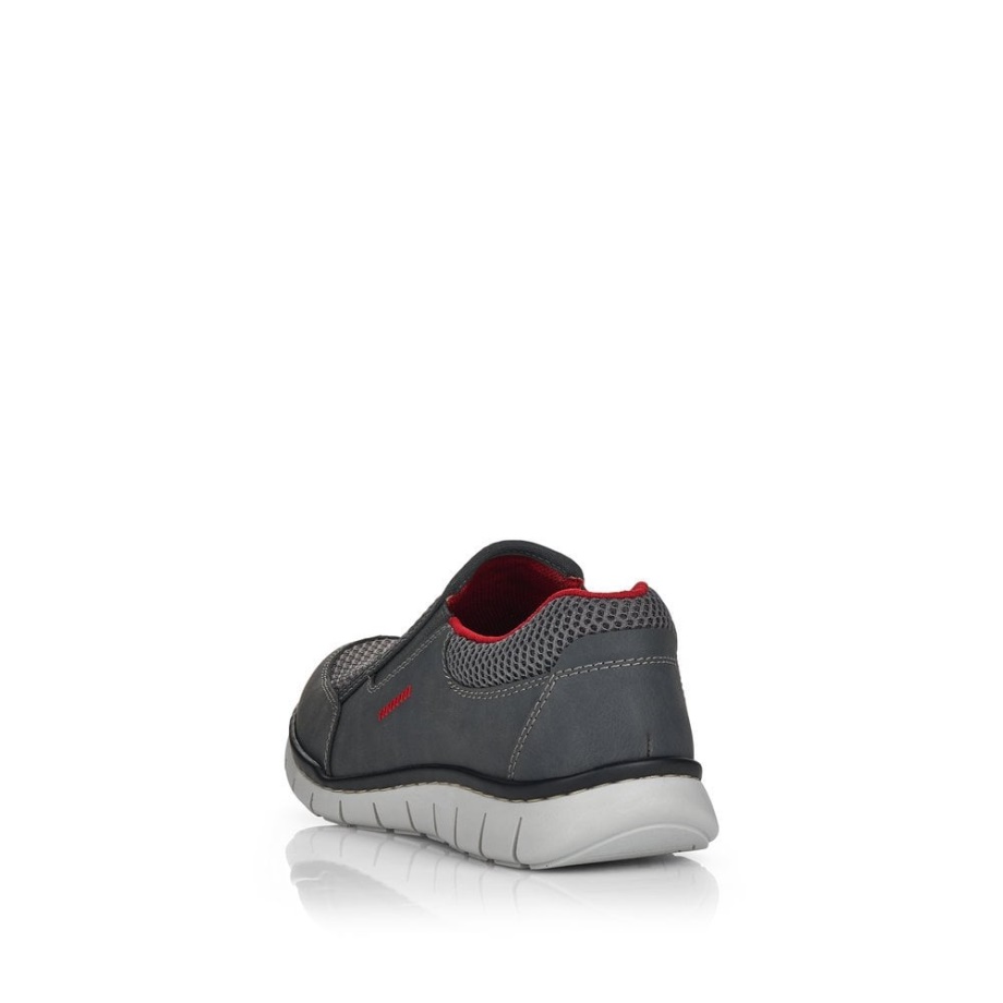 Szare Męskie Buty Wsuwane Rieker