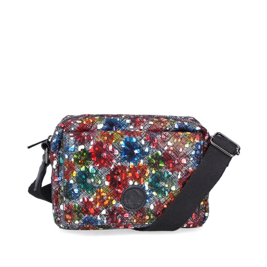 Metaliczna Torebka Rieker H1455-94 Damska Z Wieloma Suwakami