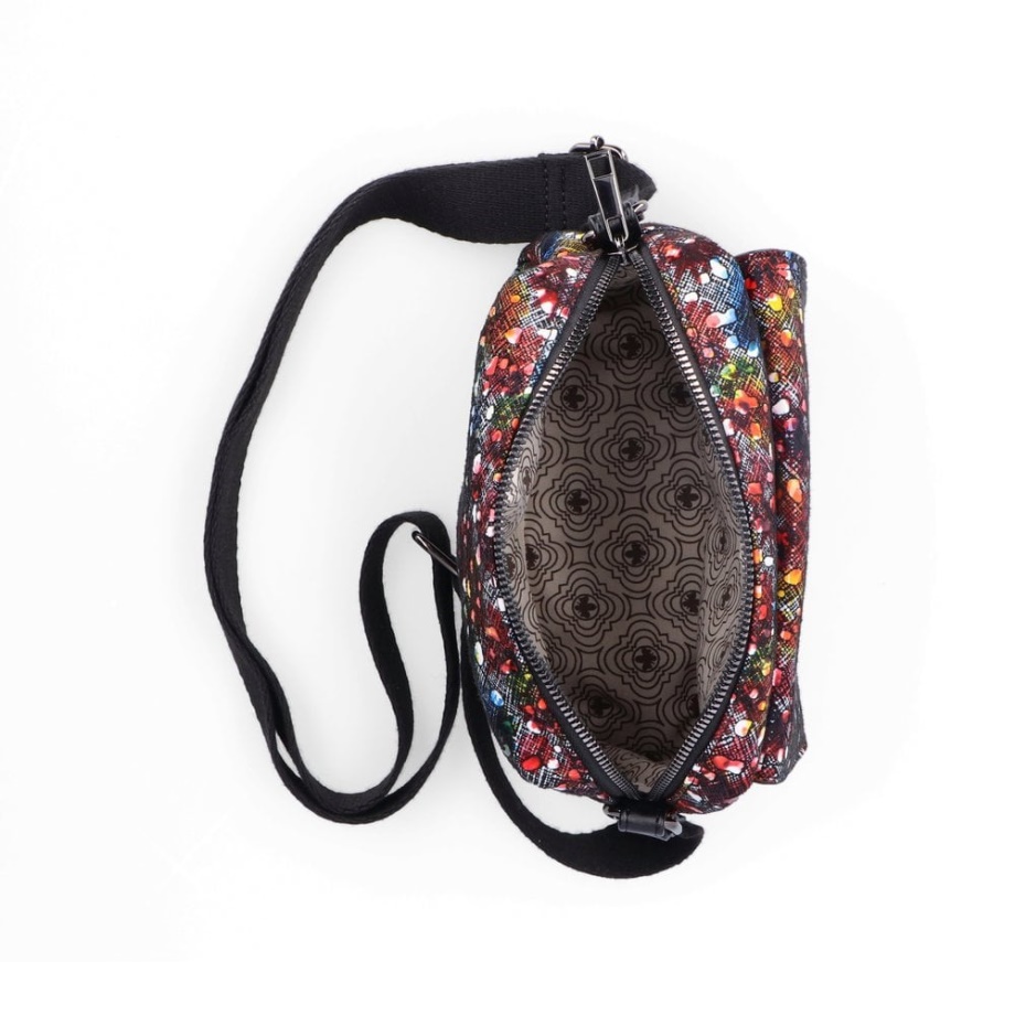 Metaliczna Torebka Rieker H1455-94 Damska Z Wieloma Suwakami