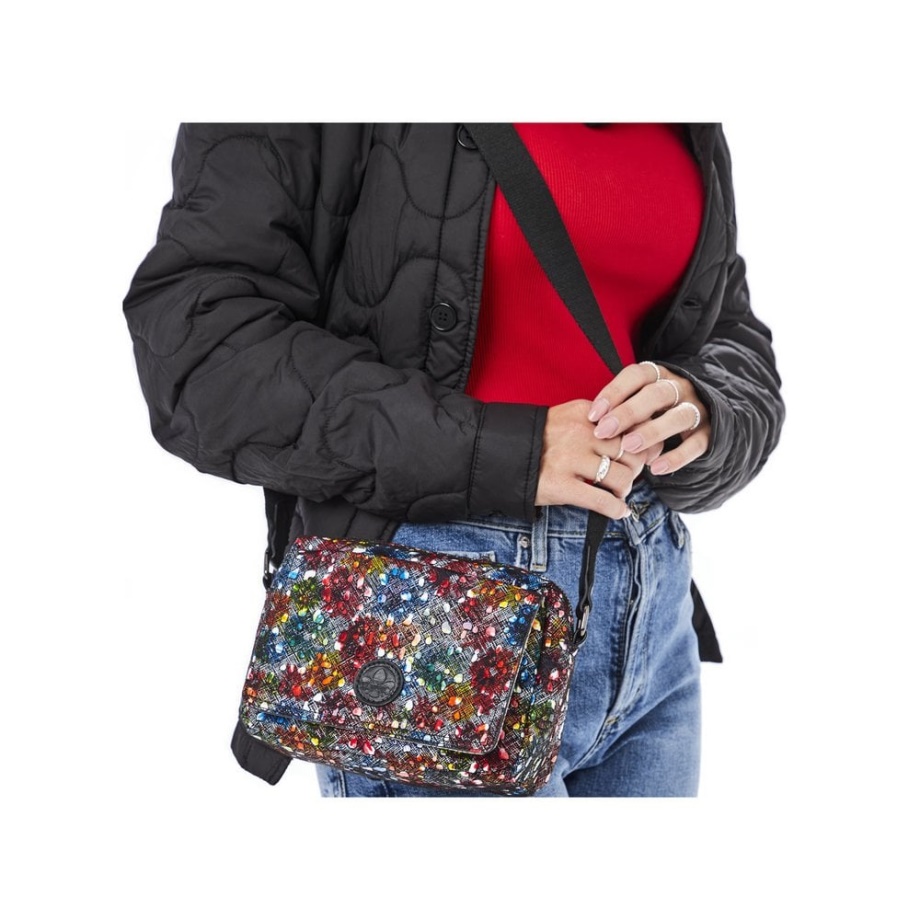 Metaliczna Torebka Rieker H1455-94 Damska Z Wieloma Suwakami