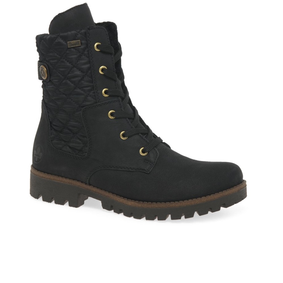 Czarne Botki Damskie Rieker District