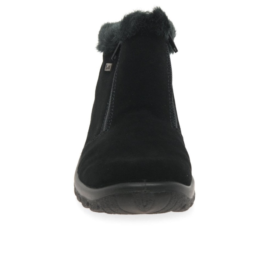 Czarne Botki Damskie Rieker Ella Z Ciepłą Podszewką