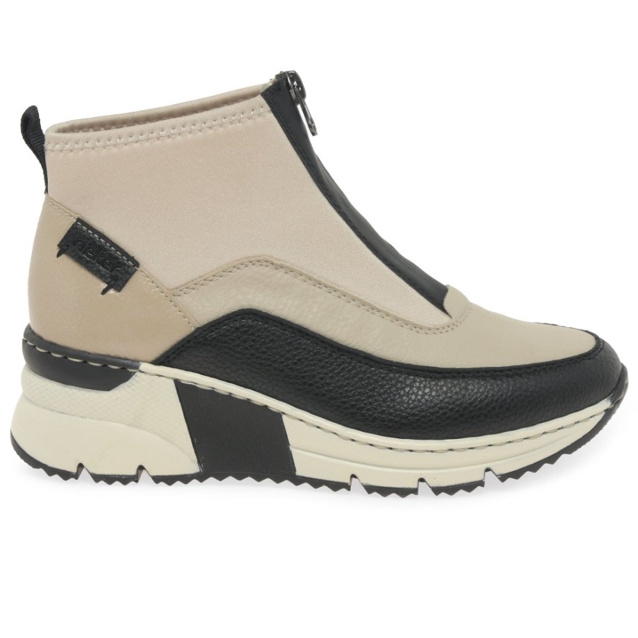 Czarne Botki Damskie Rieker Greece